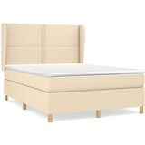 vidaXL Krevet s oprugama i madracem krem 140 x 190 cm od tkanine | shoptok.hr