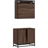 vidaXL 2-dijelni set kupaonskog namještaja boja smeđeg hrasta drveni | shoptok.hr