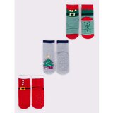 Yoclub Kids's Children's Christmas Terry 3Pack Socks SKF-X001U-AA0D-0001 Cene
