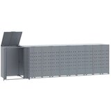  Spremište za 6 kanta za otpad sivo 414 x 79 x 117 cm čelično | shoptok.hr