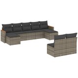 Maison Chic Seti vrtnega pohištva - Vrtna garnitura - Vrtni pohištvo set 9-delna z blazinami siv poli ratan, (21798183) | Shoptok.si