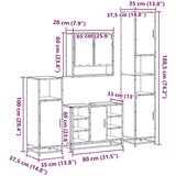 vidaXL 4-dijelni set kupaonskog namještaja boja smeđeg hrasta drveni | shoptok.hr
