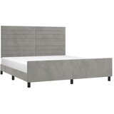  Okvir za krevet s uzglavljem svjetlosivi 180x200 cm baršunasti | shoptok.hr