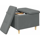  Otoman za pohranu s jastukom Tamno siva 60 x 60 x 45 cm tkanina | Eponuda.com
