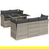 vidaXL 6-dijelni set vrtnih sofa od poliratana s jastucima svjetlosivi | shoptok.hr