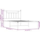  Metalni okvir za krevet s uzglavljem bijeli 107x203 cm | shoptok.hr