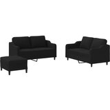  3-dijelni set sofa s jastucima crni od tkanine | shoptok.hr