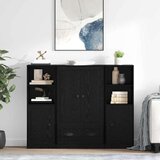 vidaXL Highboard 3 pcs Crni hrast 35 x 60 x 103,5 cm Konstruirano drvo | shoptok.hr