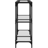  Konzolni stol s prozirnom staklenom površinom 98x30x81 cm čelik | Eponuda.com