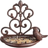 Esschert Design polukružna hranilica za ptice od lijevanog željeza s pticom, širine 18,3 cm Cijene