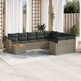 vidaXL 10-dijelni set vrtnih sofa od poliratana s jastucima sivi | shoptok.hr
