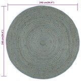  Ručno rađeni tepih od jute okrugli 240 cm maslinastozeleni | Eponuda.com