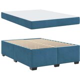  Posteljni okvir z vzmetnico Temno modra 140 x 200 cm Žamet | Shoptok.si