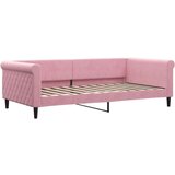 vidaXL Izvlečna dnevna postelja roza 100x200 cm žamet | Shoptok.si