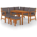  6-dijelni vrtni blagovaonski set s jastucima od bagremovog drva | shoptok.hr