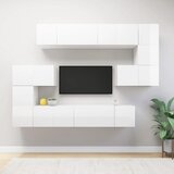 vidaXL 10-dijelni set TV ormarića visoki sjaj bijeli od iverice | shoptok.hr