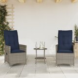 Bistro set od 3 komada s jastucima, sivi poliratan | shoptok.hr