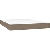 Krevet box spring s madracem LED smeđesivi 140x200 cm tkanina | shoptok.hr