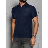 DStreet Koszulka męska polo z naszywką niebieska | shoptok.hr