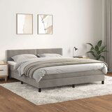  Box spring postelja z vzmetnico svetlo siva 160x200 cm žamet, (20899786) | Shoptok.si