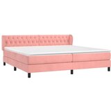  Box spring postelja z vzmetnico roza 200x200 cm žamet, (20788805) | Shoptok.si