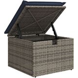 vidaXL Zunanja stolica s blazino Siva 55x55x37 cm Poli ratan | Shoptok.si
