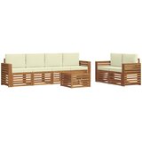  Set vanjskih sofa 7 kom. Prirodna i krem Čvrsto drvo akacije | shoptok.hr