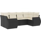  6-dijelni set vrtnih sofa s jastucima crni od poliratana | shoptok.hr