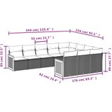  10-dijelni set vrtnih sofa od poliratana s jastucima sivi | shoptok.hr