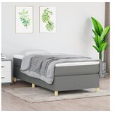  Box spring postelja z vzmetnico temno siva 100x200 cm blago | Shoptok.si
