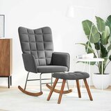  Ljuljačka stolica sa stolicom tamno sivi baršun | shoptok.hr