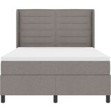  LED Box Spring Krevet Sivo-smeđa 140 x 190 cm tkanina | shoptok.hr