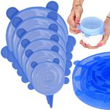 springos Komplet 6 okroglih silikonskih pokrovov / modra, (21629876) | Shoptok.si