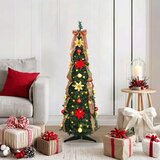vidaXL Umestno božično drevo med 50 LED z stojalom Zelena 120 cm PVC Cene
