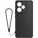 AVIZAR Silikonski ovitek za Realme GT 7 / GT 7T z odstranljivim trakom za zapestje, Črna, (5000015161) | Shoptok.si