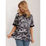 Fashion Hunters Black loose T-shirt with animal motif