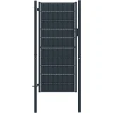 Vrata za ograjo PVC in jeklo 100x124 cm antracitna