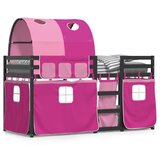  The Living Store Pograd z zavesami roza 90x200 cm trdna borovina - Pograd, (21450518) | Shoptok.si