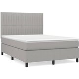  The Living Store Box spring posteljni z vzmetnico svetlo siv 140x190 cm blago - Box Spring Postelja, (21501642) | Shoptok.si