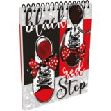 Optimum Sveska sa spiralom tvrdi povez dikto A4/80 Black Red Step Cene