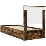  Postelja s shranjevanjem z vzglavjem Dimljeni oreh 75 x 190 cm, (5000106107) | Shoptok.si