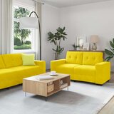  Set od 2 Žuta Poliester drveni okvir Veliki Sjedi mnogo | shoptok.hr