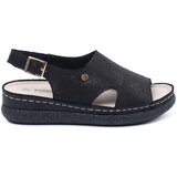 GOODIN Black flat sandals with buckle Cijene