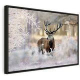  Slika - Deer in the Cold 120x80 U crnom drvenom okviru | shoptok.hr