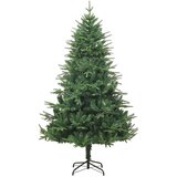 vidaXL Umjetna predsvetljena božićna jelka s kompletom kroglica Zelena | Shoptok.si