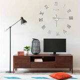  3D zidni sat moderni dizajn 100 cm XXL srebrni | shoptok.hr