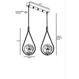 Opviq Damla 2 Li Sıralı Füme Camlı Siyah Sarkıt Black Chandelier | Eponuda.com