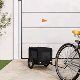 Prikolica za bicikl za ljubimce crna od tkanine i željeza | shoptok.hr