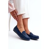 S. BARSKI Navy Blue Women's Suede Moccasins S.Barski LR755 | shoptok.hr