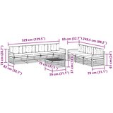  Set vanjskih sofa 8 pcs Bijela i krem 79 x 79 x 37 cm Poliester | Eponuda.com